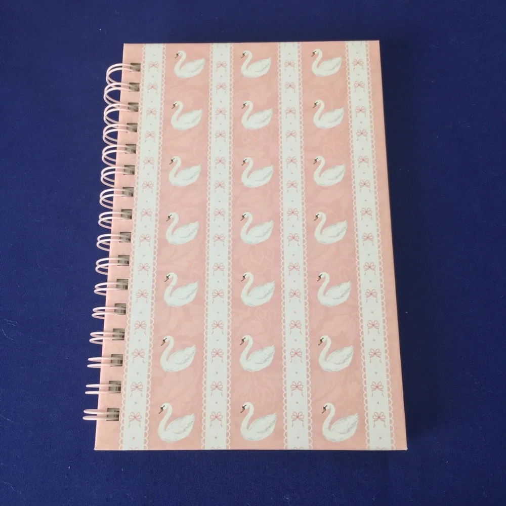 Pretty Swan and Bows Spiral Notebook
